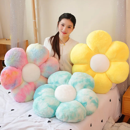 Colorful Flowers Plush Pillow