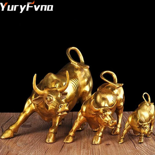 Golden Bull Statue Figurine